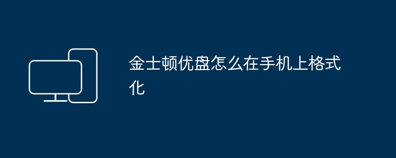 2024年金士顿优盘怎么在手机上格式化