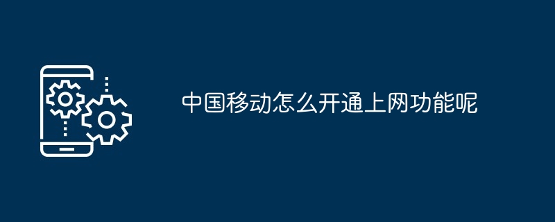 2024年中国移动怎么开通上网功能呢