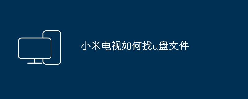 2024年小米电视如何找u盘文件