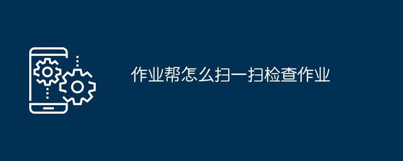 2024年作业帮怎么扫一扫检查作业