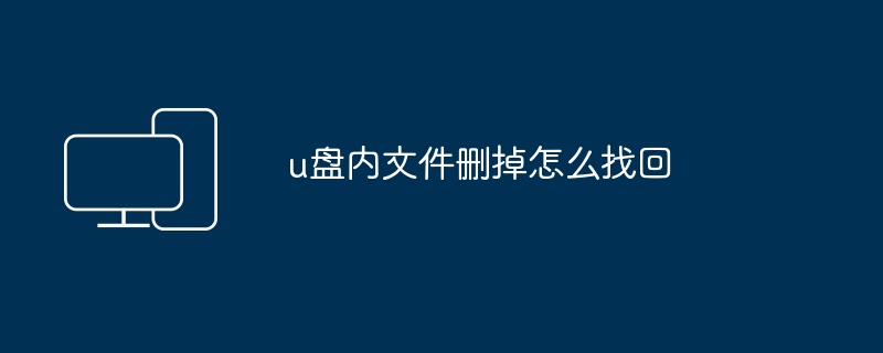 2024年u盘内文件删掉怎么找回