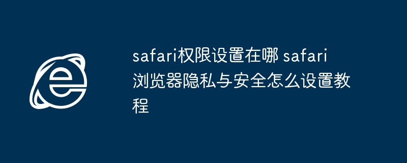 safari权限设置-隐私安全设置教程