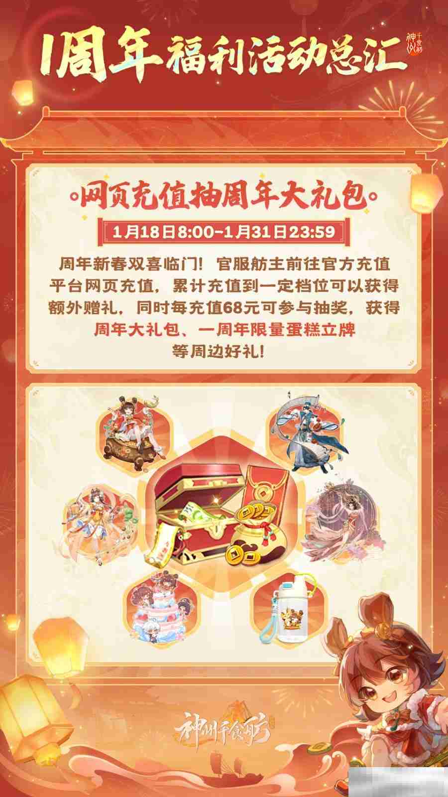 神州千食舫周年庆登录领300抽
