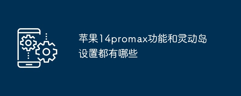 苹果14promax功能与灵动岛设置详解