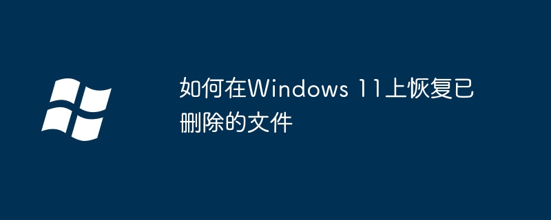 2024如何在Windows 11上恢复已删除的文件