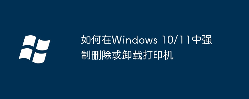 2024如何在Windows 10/11中强制删除或卸载打印机