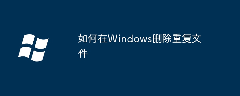 2024如何在Windows删除重复文件