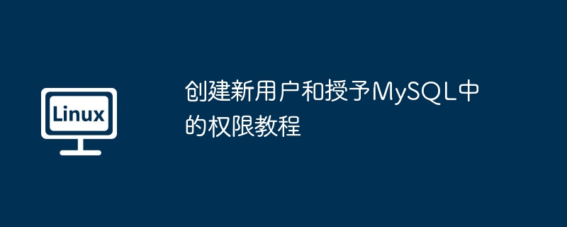 2024创建新用户和授予MySQL中的权限教程