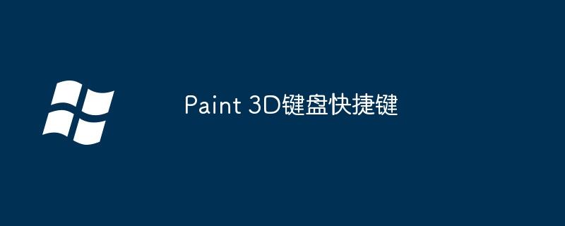 2024Paint 3D键盘快捷键