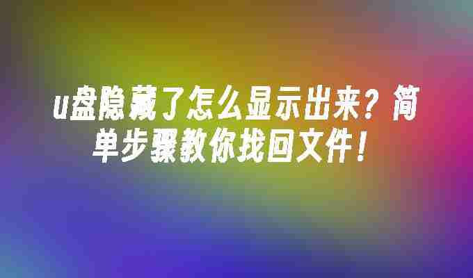 2024u盘隐藏了怎么显示出来？简单步骤教你找回文件！