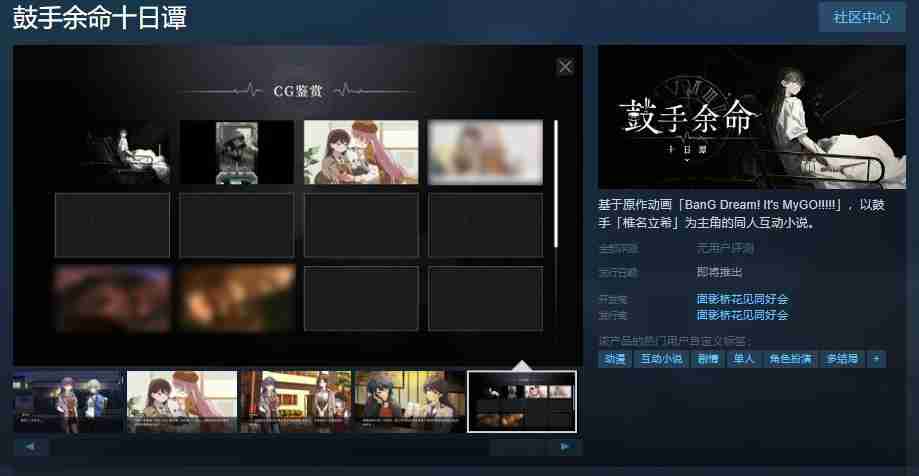 2024MyGo同人视觉小说《鼓手余命十日谭》Steam页面上线 上线日期待定