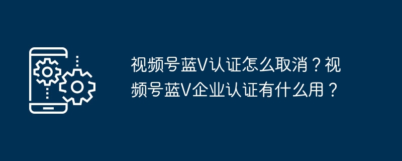 2024视频号蓝V认证怎么取消？视频号蓝V企业认证有什么用？