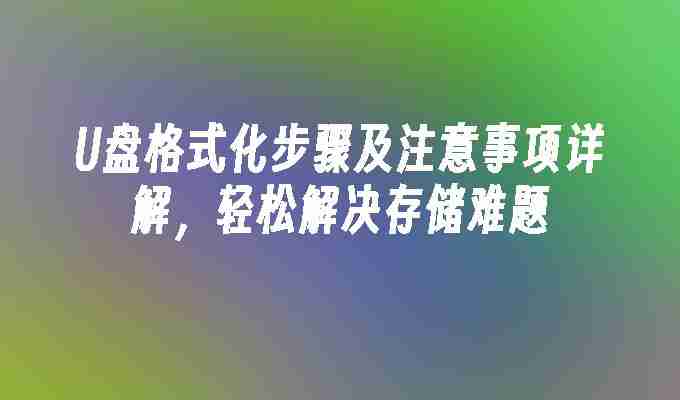 2024U盘格式化步骤及注意事项详解，轻松解决存储难题