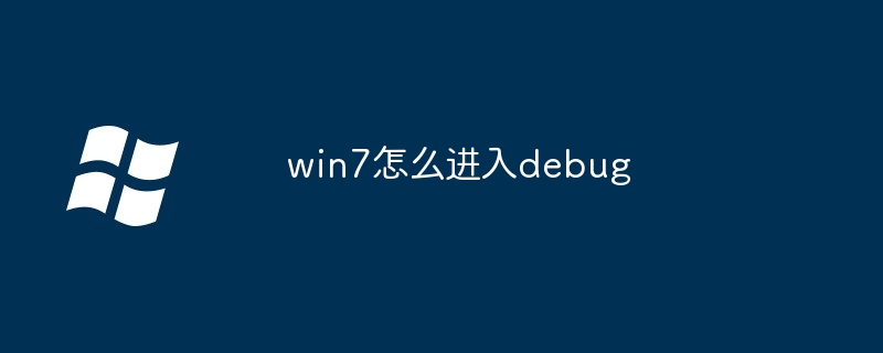 2024win7怎么进入debug