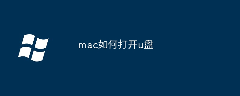 2024mac如何打开u盘