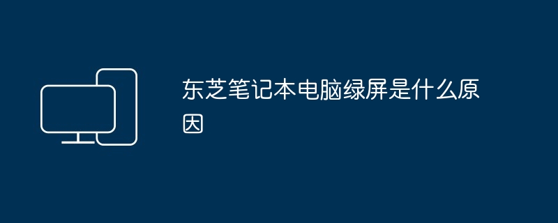 2024东芝笔记本电脑绿屏是什么原因