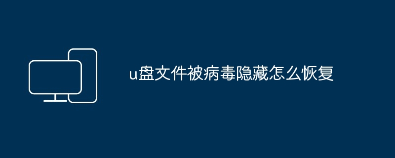 2024u盘文件被病毒隐藏怎么恢复