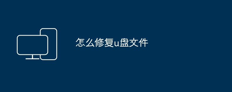 2024怎么修复u盘文件