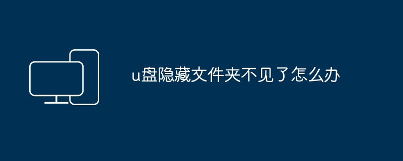 2024u盘隐藏文件夹不见了怎么办