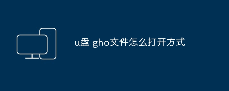 2024u盘 gho文件怎么打开方式