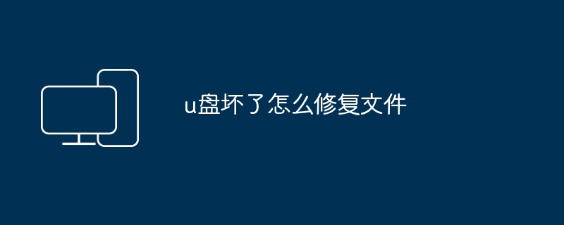 2024u盘坏了怎么修复文件