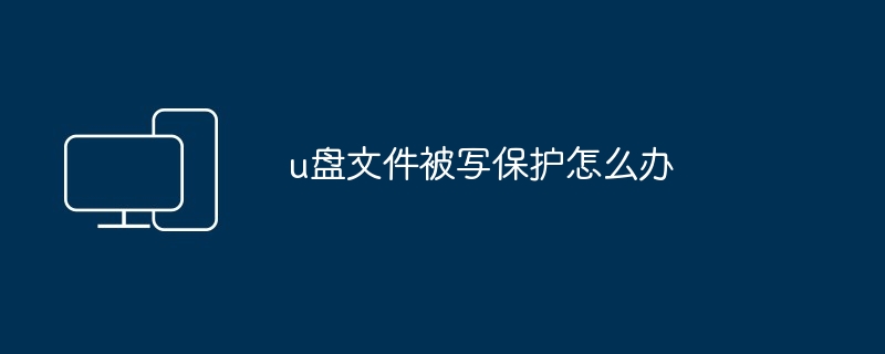 2024u盘文件被写保护怎么办