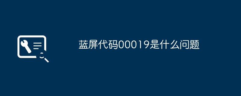 2024蓝屏代码00019是什么问题