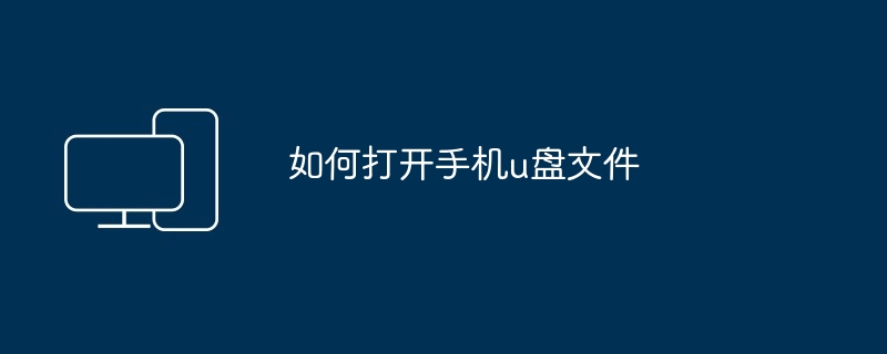 2024如何打开手机u盘文件