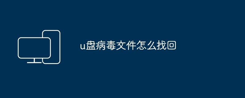 2024u盘病毒文件怎么找回