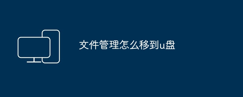 2024文件管理怎么移到u盘