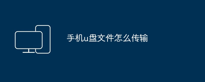 2024手机u盘文件怎么传输