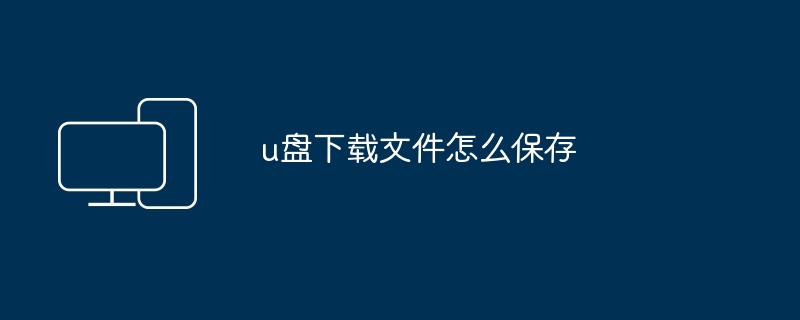 2024u盘下载文件怎么保存