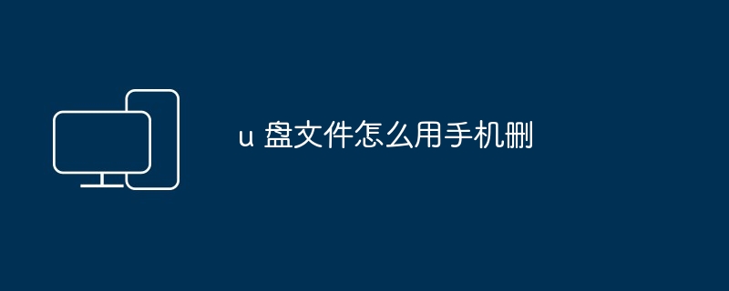 2024u 盘文件怎么用手机删