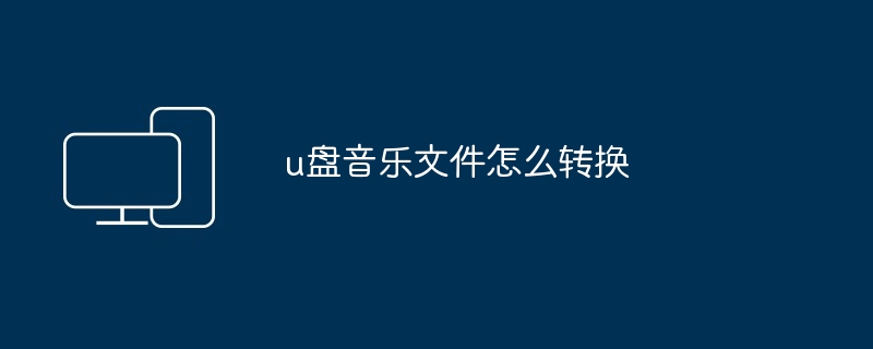 2024u盘音乐文件怎么转换