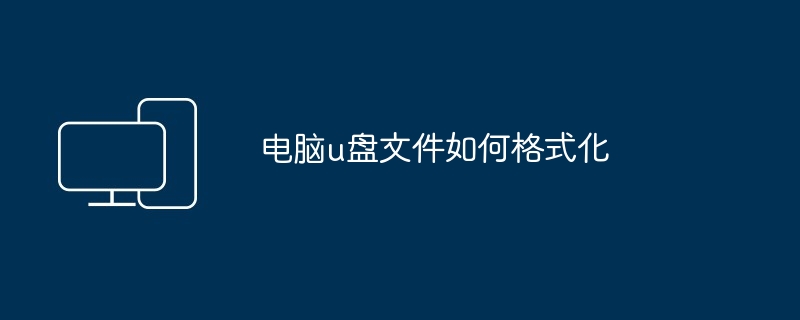 2024电脑u盘文件如何格式化