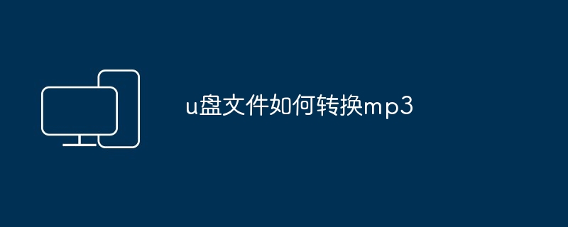 2024u盘文件如何转换mp3