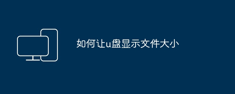 2024如何让u盘显示文件大小