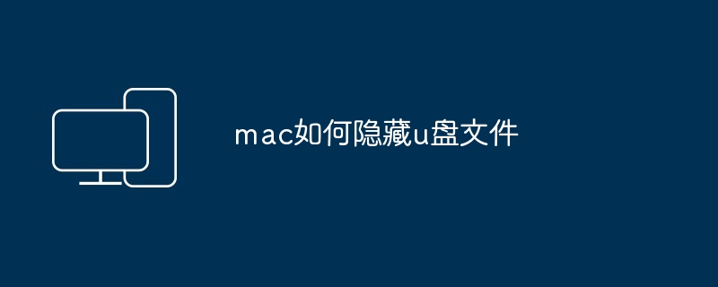 2024mac如何隐藏u盘文件