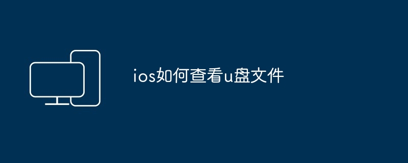 2024ios如何查看u盘文件