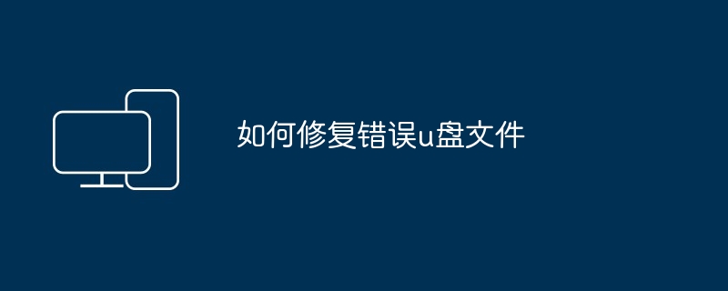 2024如何修复错误u盘文件