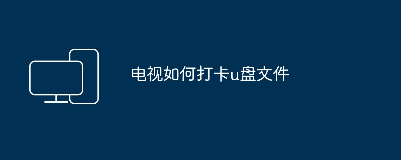 2024电视如何打卡u盘文件