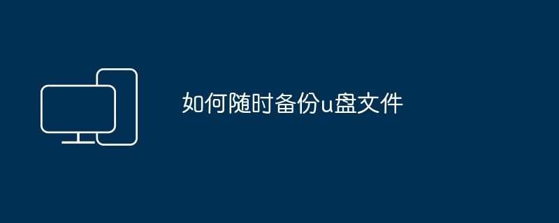 2024如何随时备份u盘文件