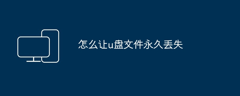 2024怎么让u盘文件永久丢失