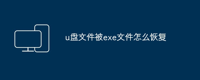 2024u盘文件被exe文件怎么恢复