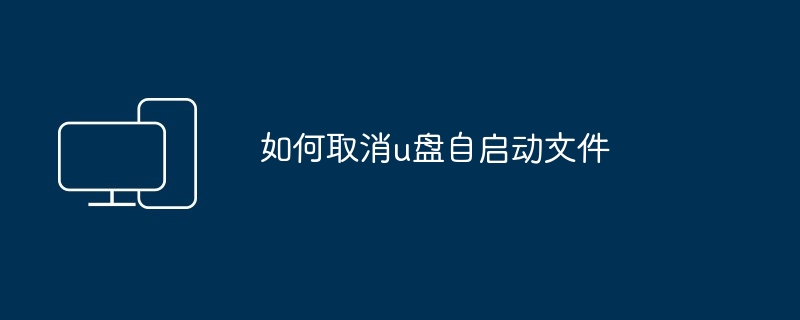 2024如何取消u盘自启动文件