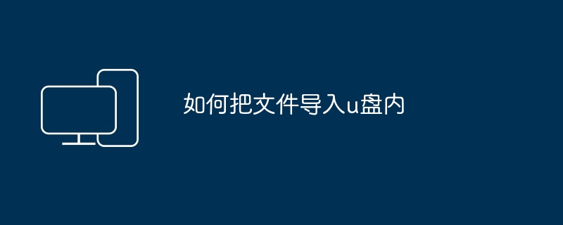 2024如何把文件导入u盘内