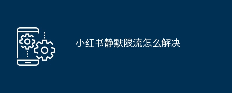 2024小红书静默限流怎么解决