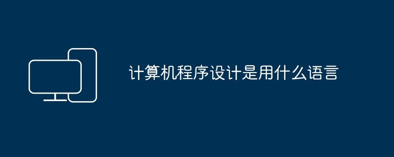 2024计算机程序设计是用什么语言