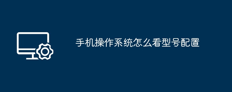 2024手机操作系统怎么看型号配置