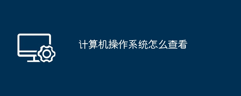 2024计算机操作系统怎么查看